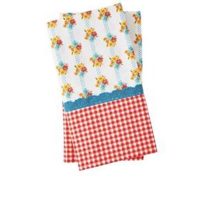 NEW The Pioneer Woman Pillowcase Set of 2 Petal Party Stripe Standard/Queen